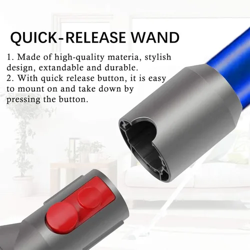 Vista 4 de Varita de repuesto de liberación rápida compatible con aspiradora inalámbrica Dyson V15 V11 V10 V7 V8 (azul)
