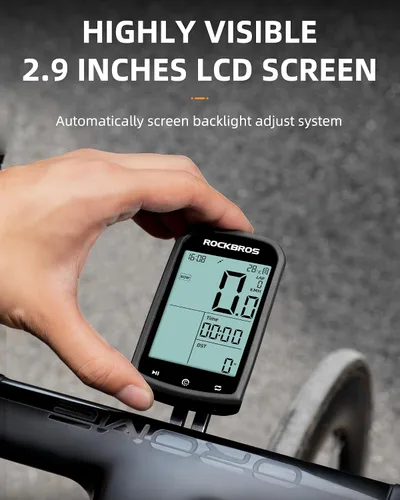 Vista 6 de ROCKBROS Computadora de bicicleta Inalámbrica Ciclismo Computadoras ANT+Bluetooth Bicicletas Mini Velocímetro Odómetro Impermeable 2.9 pulgadas LCD