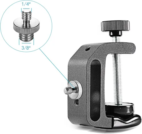 Vista 5 de Neewer® Adaptador convertidor de tornillo roscado de metal de 1/4" 3/8" para cámara DSLR, trípode, plataforma de hombro, soporte de luz, jaula