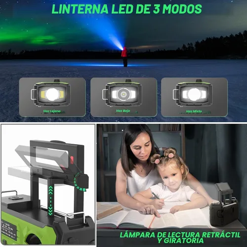 Vista 5 de NITIGO Radio meteorológica de emergencia, radios portátiles Am Fm para Verde-negro