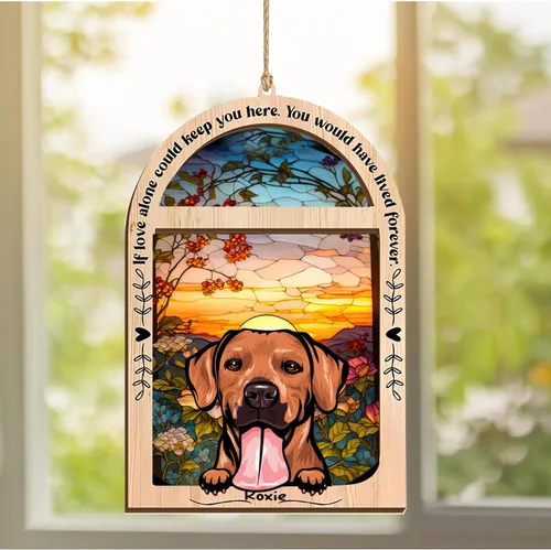 Vista 96 de LOVELYPOD Adorno de Navidad personalizado de sabueso afgano, atrapasoles con nombre, regalos de pérdida de mascotas, regalos para amantes
