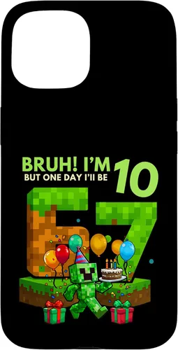 Vista 6 de Bruh I'm 10 But One-Day I'll Be 67 Retro 10th Birthday Kids Case for iPhone 17