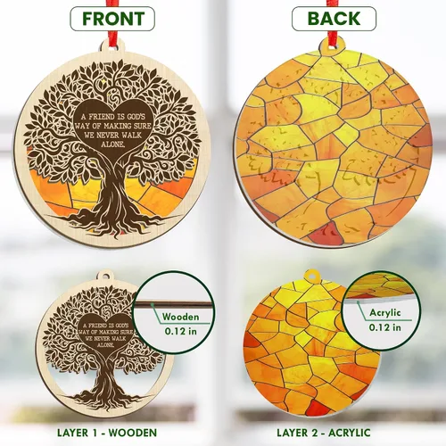 Vista 4 de TEEZWONDER Regalos de Navidad de Amistad para Mujeres y Hombres - Adornos de Sol de Navidad 2025 - Regalos de Vida Natural para Amigas, Adorno