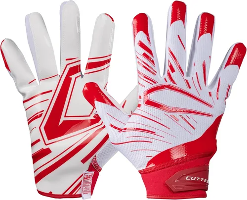 Vista 9 de Guantes de fútbol Cutters - Guantes de receptor de fútbol para el día del partido con agarre de silicona de alta adherencia, soporte y protección