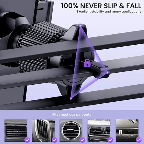 Vista 4 de Soporte para teléfono con ventilación de coche manos libres: montaje ajustable de 360° para una fácil navegación y llamadas, ajuste universal