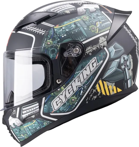 Vista 14 de Casco de motocicleta de cara completa, aprobado por DOT, casco de bicicleta de calle para adultos, hombres y mujeres, carcasa de ABS con visera