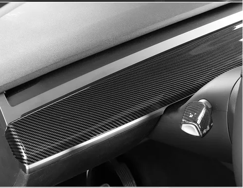 Vista 9 de x xotic tech Cubierta de panel de consola central con patrón de fibra de carbono brillante, compatible con Tesla Model 3 2017 2018 2019 2020 2021