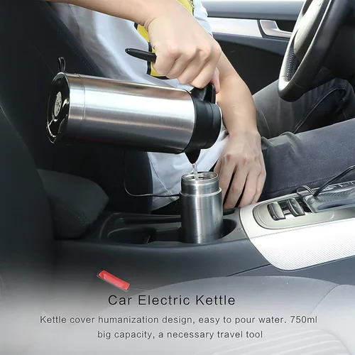 Vista 2 de Sunsbell - Hervidor eléctrico portátil para automóvil, 22.0 fl oz, caldera de agua para automóvil, 12 V, calefacción para automóvil, taza de viaje