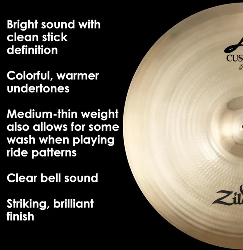 Vista 4 de Zildjian A20518 20 "A Custom Ride Cast Platillo