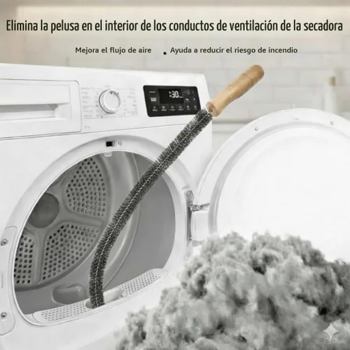 Vista 4 de Kit limpiador de ventilación para secadora de ropa con cepillo de fijación de manguera de vacío, removedor de pelusas, manguera de vacío