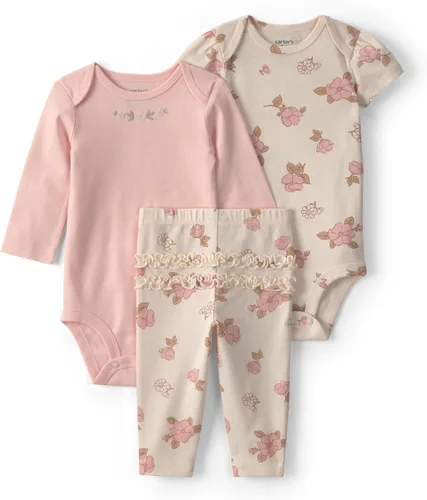 Vista 11 de Carter's Conjunto de pantalón de 3 piezas para bebé niña Floral verde