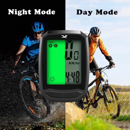 Vista 4 de Velocímetro de bicicleta impermeable e inalámbrico para bicicleta de pista, computadora para bicicleta, odómetro con pantalla LCD y múltiples