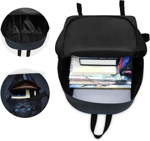 Vista 5 de senya Mochila de viaje para adultos, hombres y mujeres, T-Rex Dinosaur Surfer Mochila escolar ligera para estudiantes adolescentes, Varios