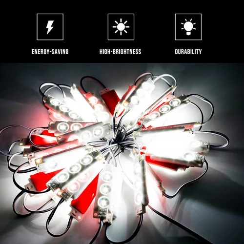 Vista 3 de Luz LED Storefront, módulo de inyección 5630 blanco puro súper brillante de 60 pies con fuente de alimentación de CA UL 12v