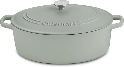 Vista 13 de Cuisinart Freidora de pollo de hierro fundido de 12 pulgadas con tapa, capacidad de 4.5 cuartos de galón, interior esmaltado de porcelana, apta