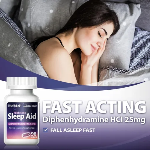 Vista 7 de Ayuda para dormir HealthA2Z, difenhidramina HCl 25 mg, cápsulas blandas, ayuda a un sueño profundo y reparador, no crea hábito (96 cápsulas blandas)