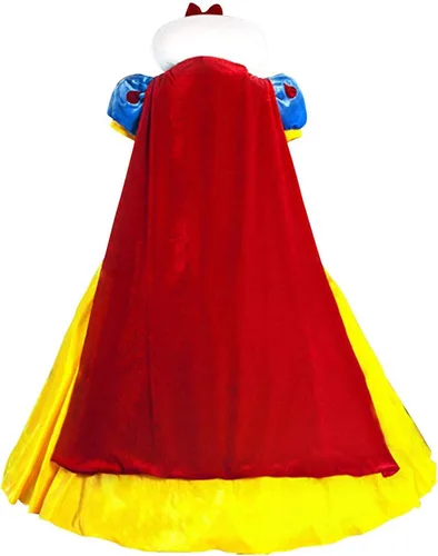 Vista 2 de KUFV disfraz de princesa Blancanieves con vincha ajustable para mujer