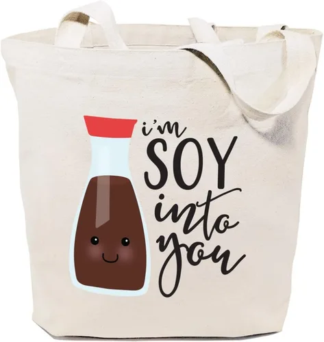 Vista 9 de The Cotton & Canvas Co. Bolsa de compras reutilizable de tela, bolsa para ir al mercado