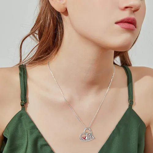 Vista 6 de ONEFINITY Llama Collar de plata de ley Alpaca Llama colgante collares para mujeres joyería regalos