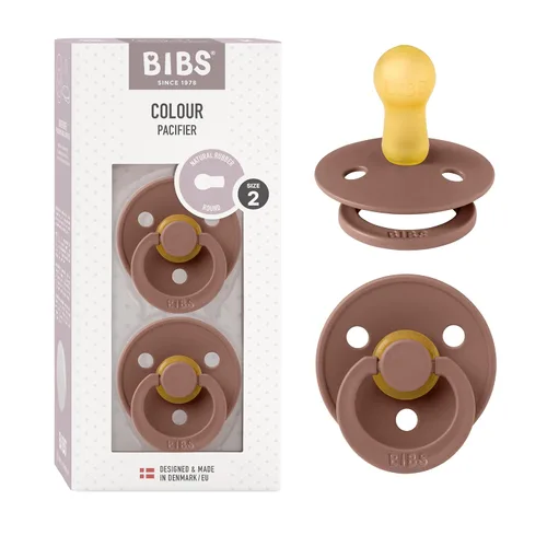 Vista 109 de BIBS - Paquete de 2 chupetes para bebés, goma natural libre de bisfenol A, hechos en Dinamarca, colección Colour, para bebés de 18+ meses, azul bebé