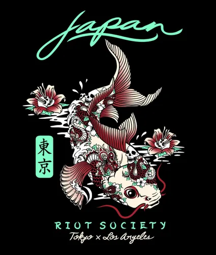 Vista 5 de Riot Society Camiseta de manga larga estampada y bordada para hombre