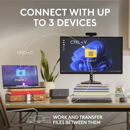Vista 9 de Logitech MX Keys Mini teclado + mouse inalámbrico MX Anywhere 3S - Escritura fluida, teclas retroiluminadas, desplazamiento rápido, USB-C