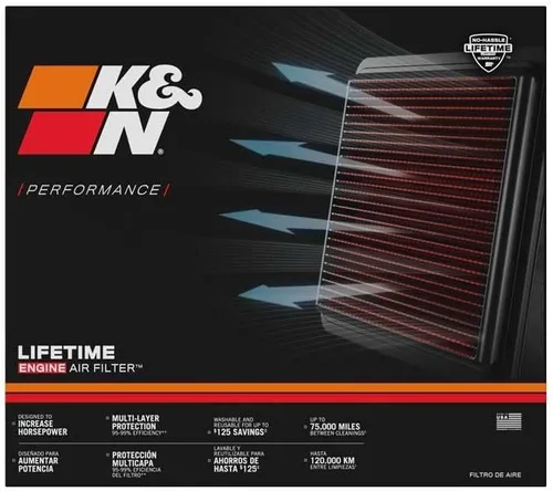 Vista 2 de K&N Filtro de aire de alto flujo original de por vida para motor: Aumenta la potencia: Premium, lavable: Compatible con Chevrolet/Pontiac 1990-1996