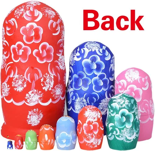 Vista 3 de Muñecas de anidación rusas para niños Matryoshka Doll 10pcs Handmade1051