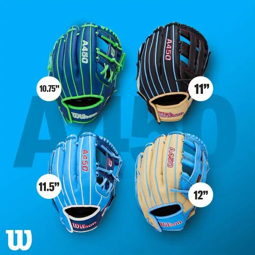 Vista 8 de Wilson A450 Adult + Youth Baseball Glove + Mitt Sizes 10.75" - 12" Right + Left Hand Throw Multiple Styles