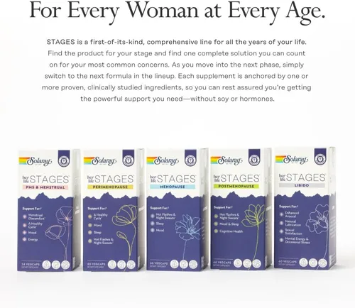 Vista 6 de SOLARAY Postmenopause her Life Stages - Suplementos postmenopausia para mujeres con resveratrol - Vegano y hecho sin hormonas - Vegano - Verificado