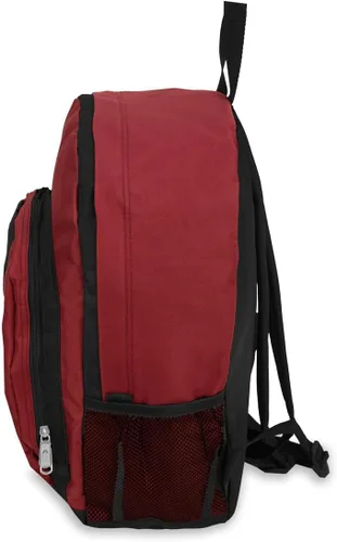 Vista 3 de Everest Equipaje Mochila con frontal y bolsillos laterales, BermellónNegro), BP2072-BURGBK