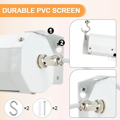 Vista 5 de YODOLLA Pantalla de Proyector Motorizada de 72", 16:9, 4K HD Desplegable Retráctil, Pantallas de Proyección Eléctricas Automáticas de Pared y Techo