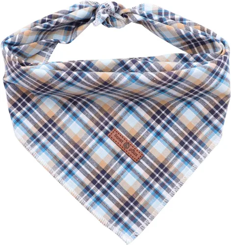 Vista 25 de Lionet Paws Bandana para Perro de Algodón Lavable Pañuelo Bufanda Bandana Triangular para Perros Pequeños Medianos y Grandes Cuadrícula Negra
