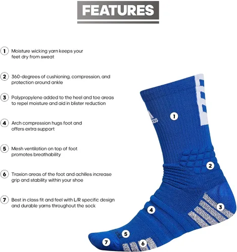 Vista 2 de adidas Calcetines unisex para adultos Creator 365 (1 par)