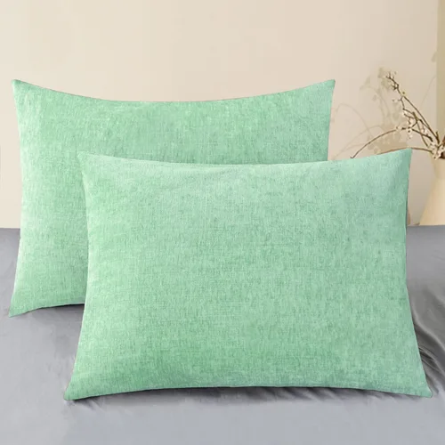 Vista 98 de CaliTime - Paquete de 2 fundas de almohada acogedoras para sofá, decoración del hogar, felpilla suave teñida sólida, 16 x 16 pulgadas, marrón Marrón