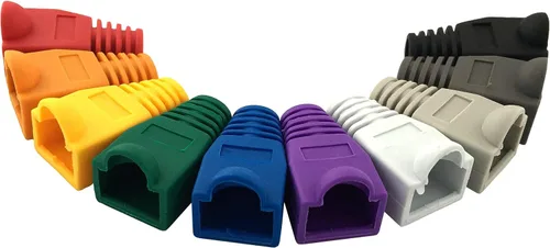 Vista 5 de Paquete de 100 cargadores de cable de red Ethernet RJ45 CAT6 CAT6E CAT5 CAT5E para alivio de tensión, conector de cable de cubierta de enchufe