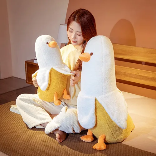 Vista 2 de Juguete de Peluche de Pato Banana, Muñeca de Animales de Peluche de Pato Banana Linda Almohada de Peluche para Abrazar Regalo para Niñas y Niños