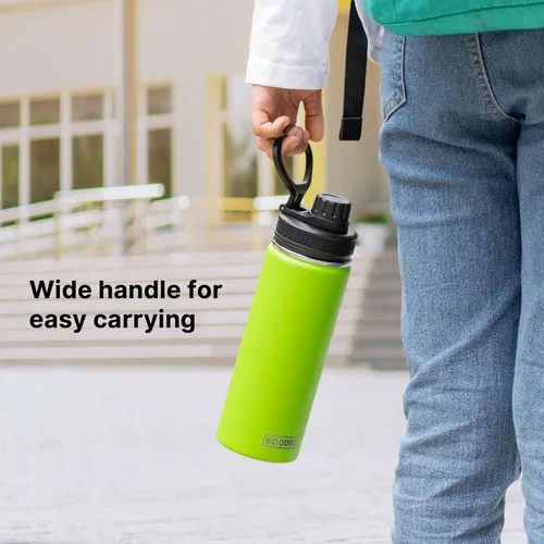 Vista 6 de koodee Botella de agua para niños, botella de agua de acero inoxidable de 12 onzas con aislamiento al vacío para la escuela, botella de agua de boca