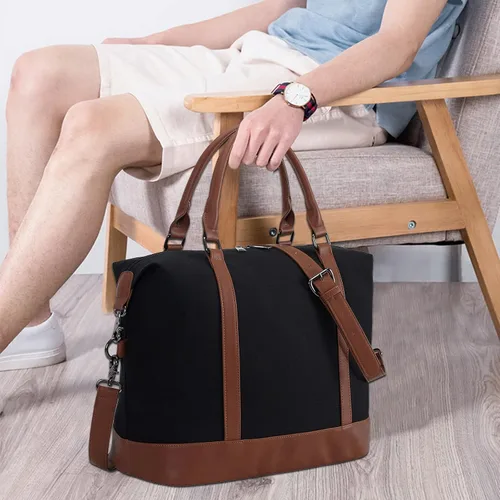 Vista 31 de BLUBOON Bolsas de viaje con cremallera, bolsa de lona para mujer, bolsa de fin de semana para mujer, bolsa de lona para llevar en la bolsa de lona
