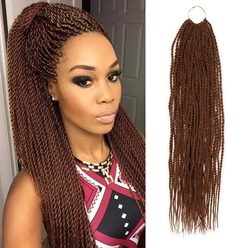 Vista 39 de AU-THEN-TIC Cabello senegalés con trenzas de ganchillo de 22 pulgadas, paquete de 2 paquetes de 40 mechones por paquete, extensiones de cabello