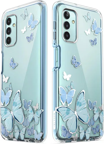 Vista 6 de i-Blason Cosmo - Funda protectora delgada de cuerpo completo para Samsung Galaxy A13 4G y 5G, con protector de pantalla integrado (mariposa azul)