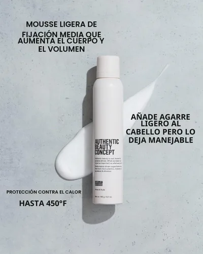 Vista 2 de Authentic Beauty Concept Amplify Mousse Espuma voluminizadora Estilo ligero de fijación media Protección contra el calor Todo