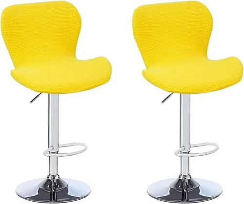 Vista 34 de Juego de 2 fundas para sillas de bar de altura de mostrador, fundas elásticas para taburetes de bar giratorios de jacquard, fundas protectoras