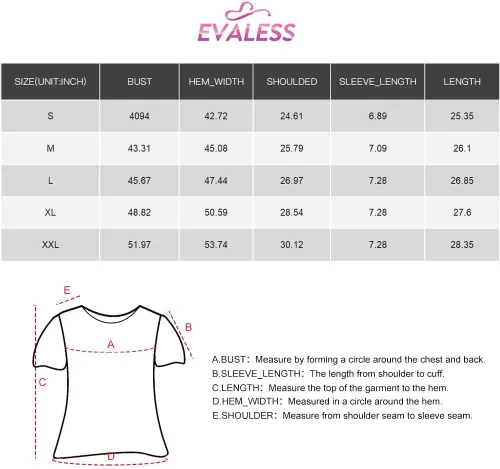Vista 6 de EVALESS Camisetas de verano de manga corta con cuello redondo para mujer, bloque de color, ligeras