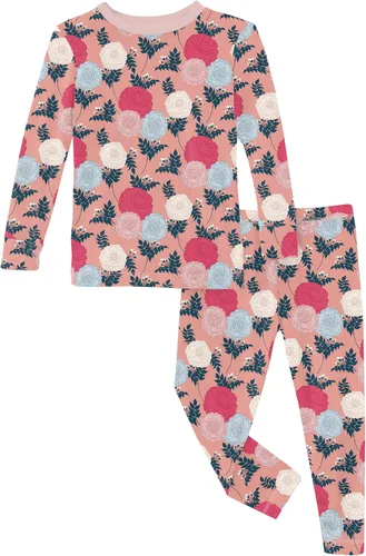 Vista 141 de KicKee Pants Conjunto de pijama de manga larga con estampado de piezas