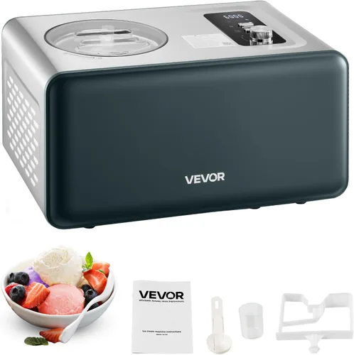 Vista 13 de VEVOR Máquina Automática Vertical de Helados con Compresor Incorporado, 1 Cuarto de Galón Sin Pre-congelación Fabricadora de Gelato y Máquina