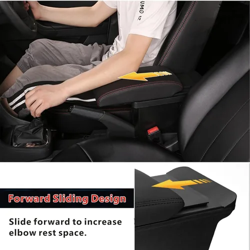 Vista 4 de Ajuste personalizado para caja de reposabrazos de automóvil Honda Fit Jazz 2009-2013, consola central de almacenamiento de accesorios de doble capa