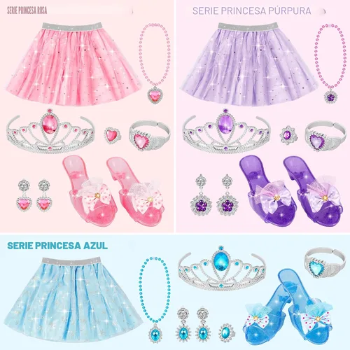 Vista 4 de LJZJ Princess Dress Up Toys & Jewelry Boutique, Girls Role Play Gift for 3+ Year Old Girl Toddler B-Day Party Favors