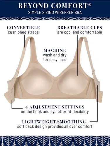 Vista 2 de Vanity Fair Women's Wireless Comfort Bra, Customize Your Shape & Support Convertible Straps, Easy Pullover, Back Smoothing