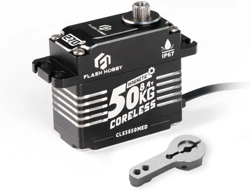 Vista 9 de Servo sin núcleo de 83.8 lbs, servo de alto par de torsión de 8.4 V, engranaje de metal completo servo RC con IP67 impermeable y soporte magnético